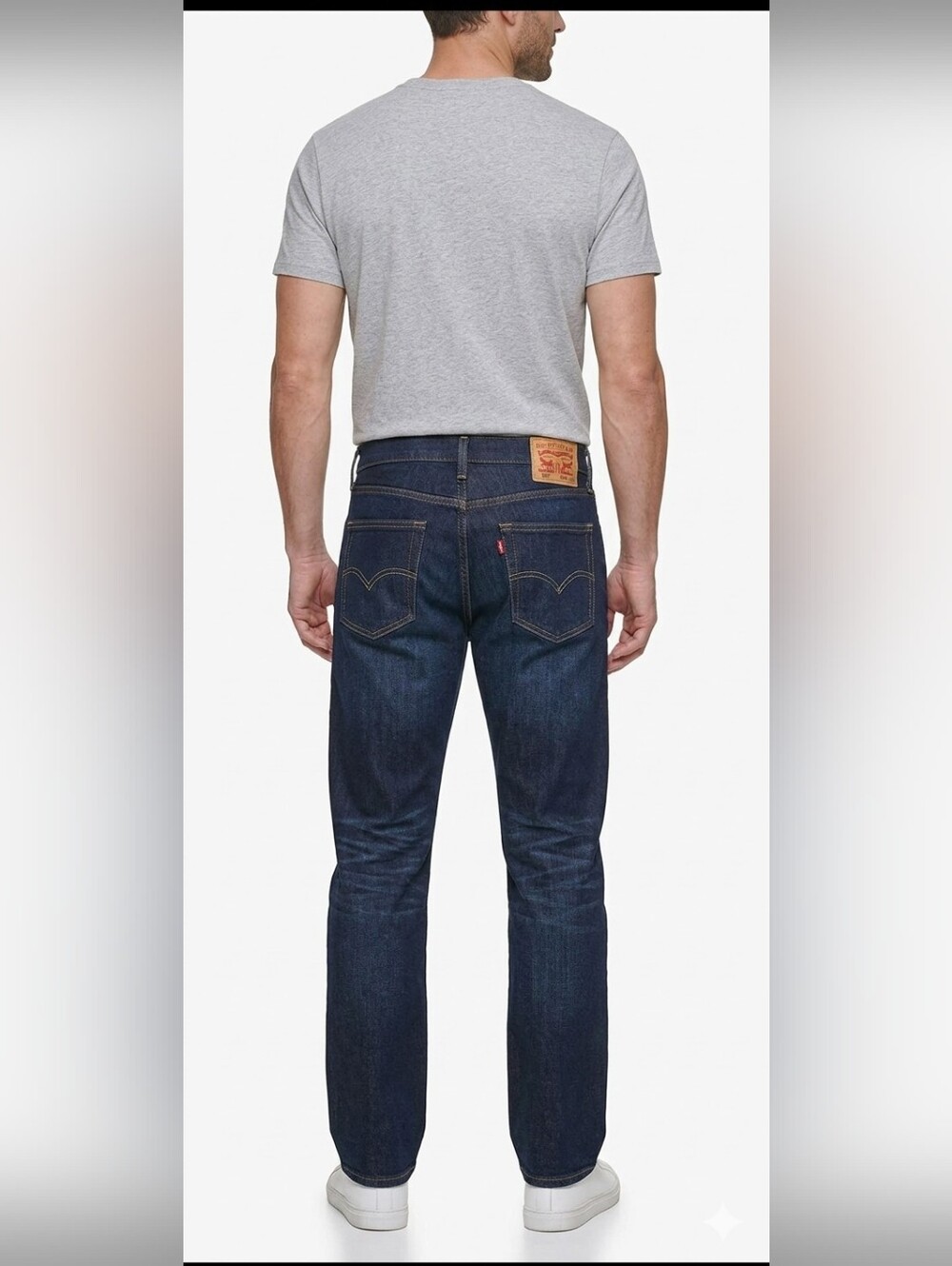 Levi's 505 Regular Fit Straight Leg Jeans - Dark Wash Blue (34x30)